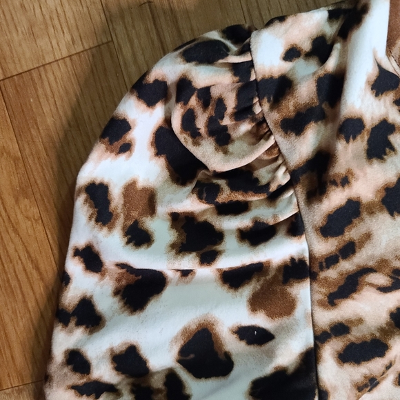 NWOT- LEOLARD PRINT V-NECK BY VIBE - Picture 3 of 8